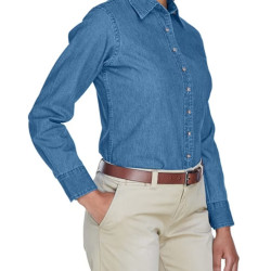 Chemise en denim à manches longues pour femmes