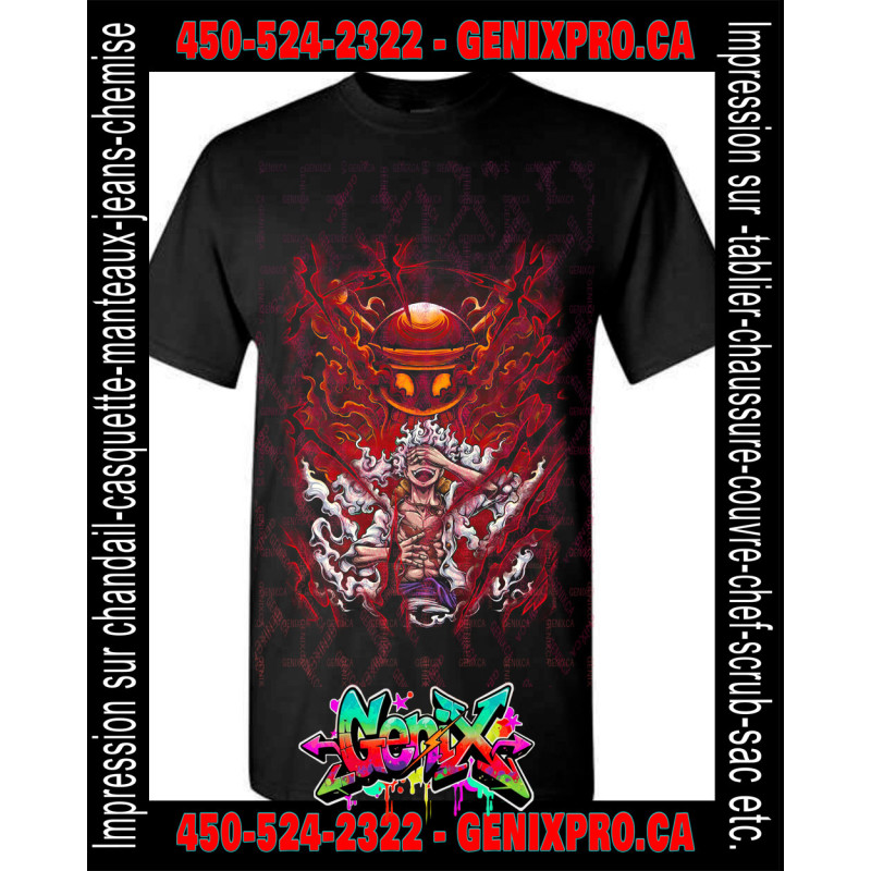 TSHIRT One Piece Luffy Gear 5 ET le Dieu du Soleil Nika