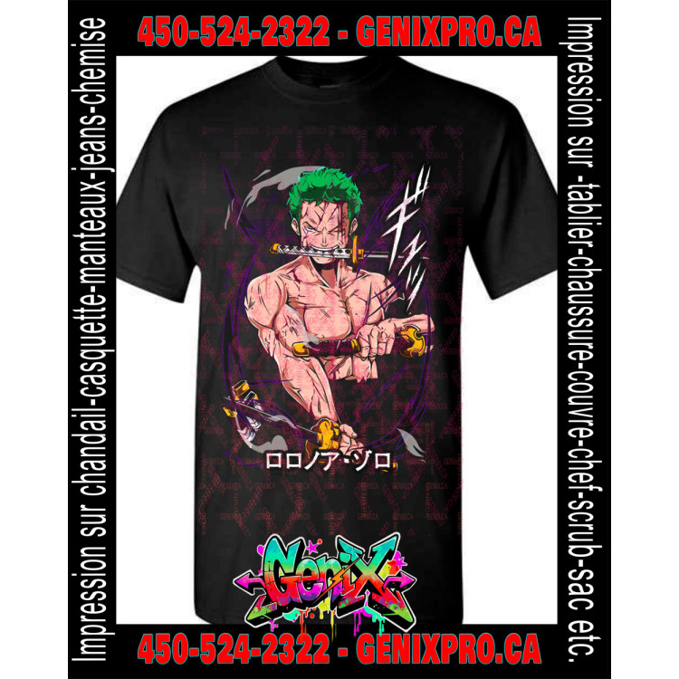 TSHIRT One Piece Roronoa Zoro style Santoryu
