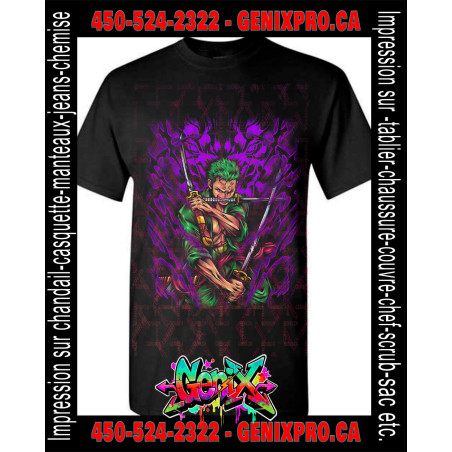 TSHIRT One Piece Roronoa Zoro style Santoryu-2