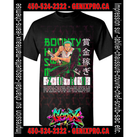 TSHIRT One Piece Roronoa Zoro BOUNTY HUNTER