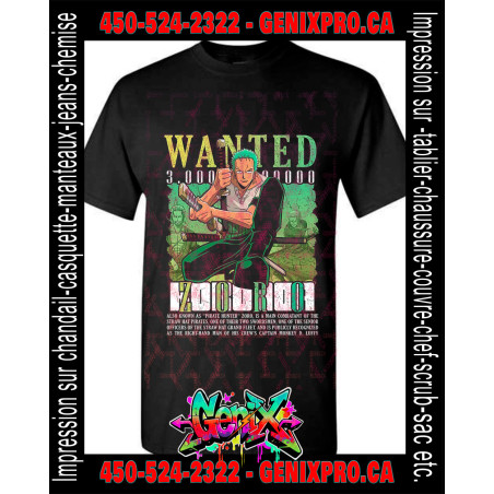 TSHIRT One Piece Roronoa Zoro WANTED