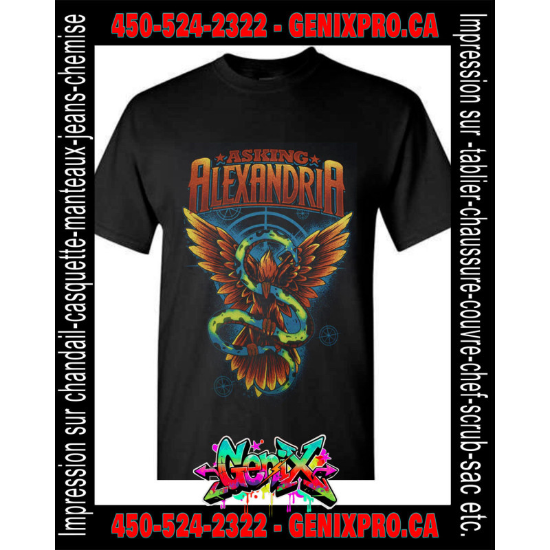 T-Shirt Asking Alexandria – Phénix et Serpent Mythique