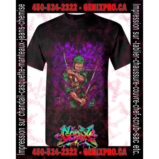 TSHIRT One Piece Roronoa Zoro style Santoryu-2