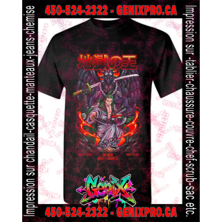 TSHIRT One Piece Roronoa Zoro ET LE King DE L'ENFER