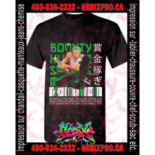 TSHIRT One Piece Roronoa Zoro BOUNTY HUNTER